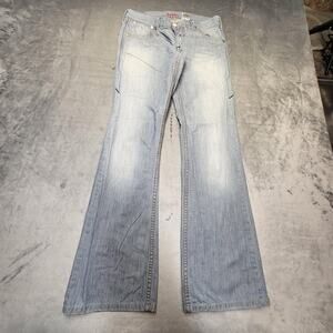 Levis Red Jeans Womens 27 Light Wash Flare Distressed Y2K Denim Vintage Style